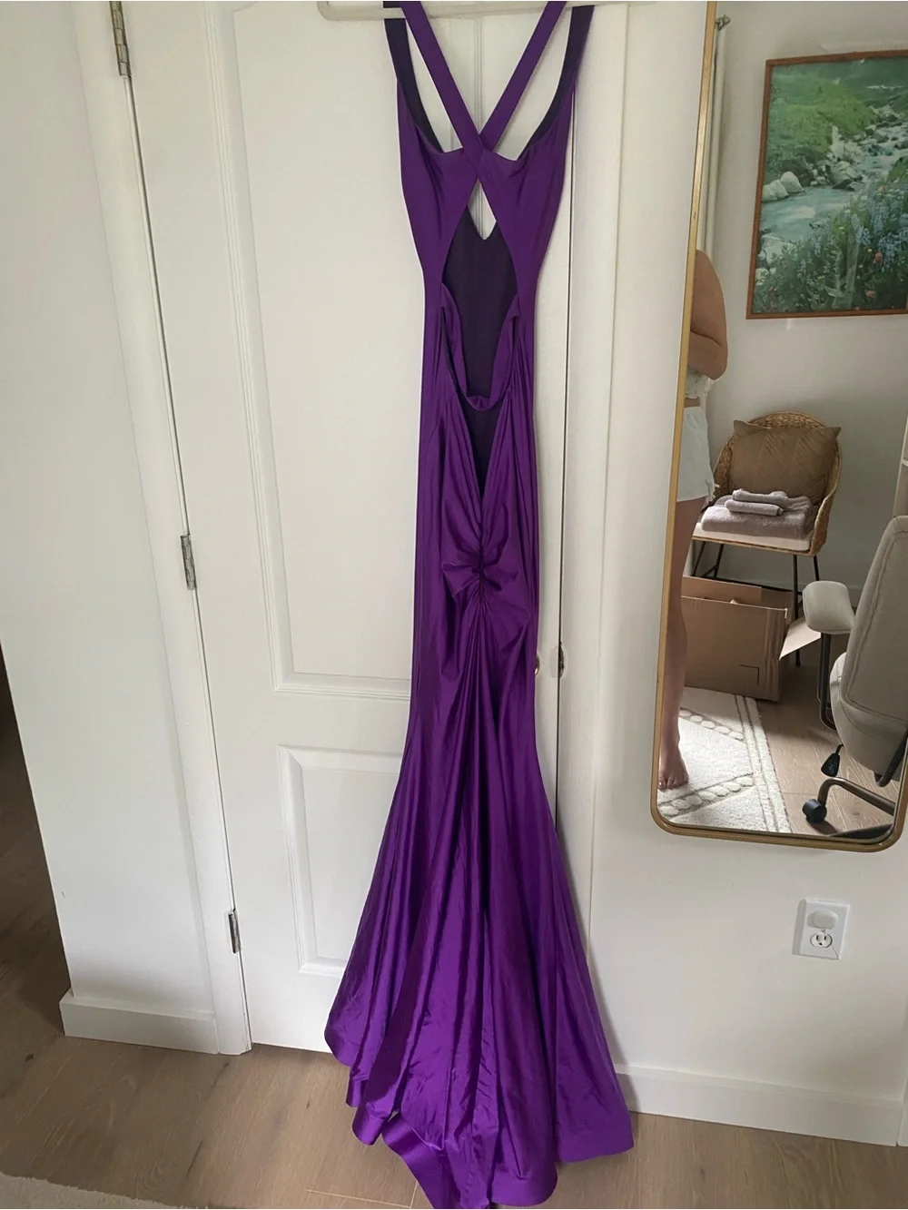 Jessica Angel 737 Purple Open Back Mermaid Gown Size S